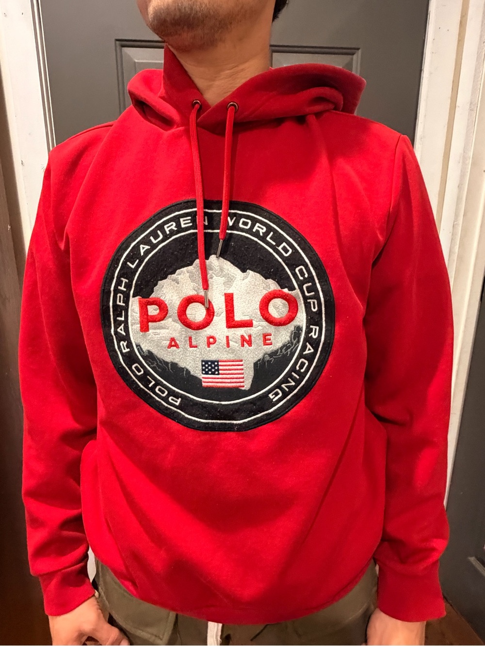 Ralph Lauren Red Polo Alpine Logo Pullover Hoodie